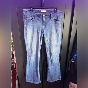 Levis 518 Women’s Blue Jeans Super Low Boot Cut